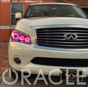 Infiniti QX56 Headlight Halo Kit - ORACLE Lighting - LED - Red - `11-`13
